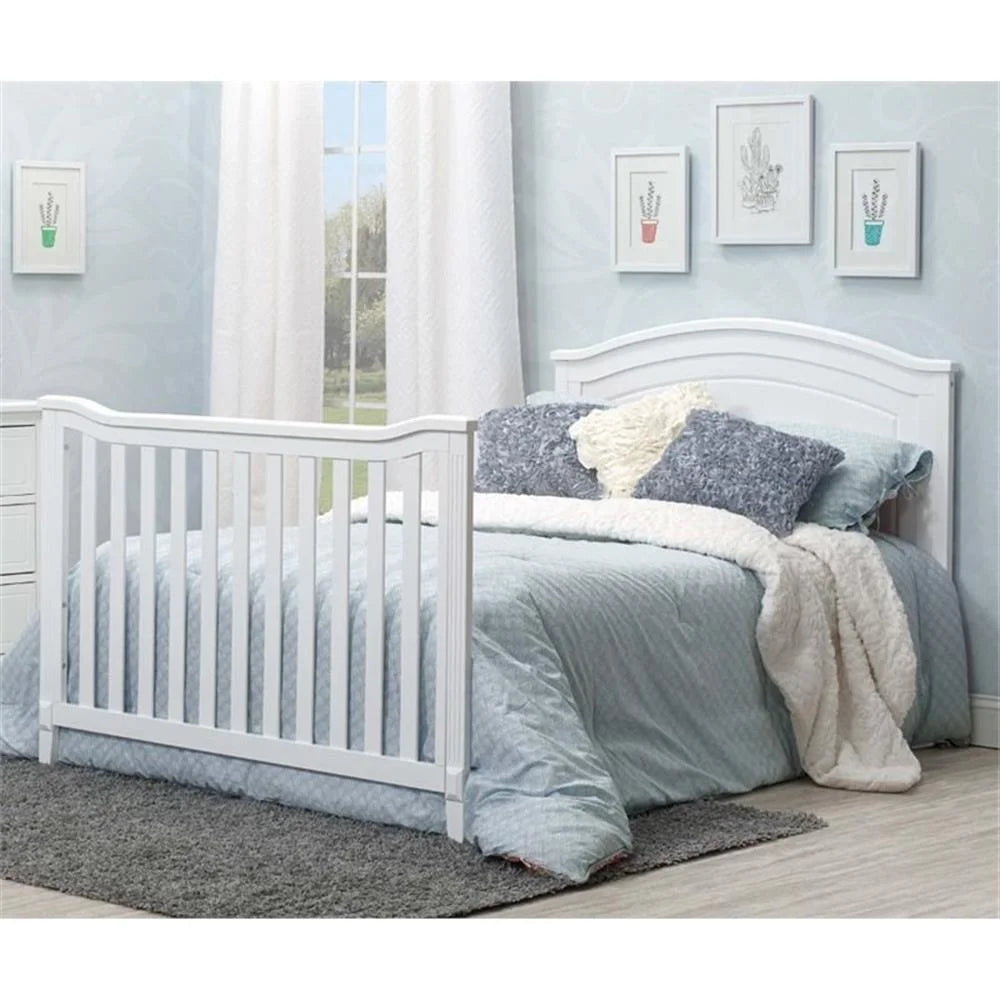 Sorelle Berkley Round Top 4-in-1 Convertible Crib – White, Converts to Toddler Bed, Daybed, and Full-Size Bed