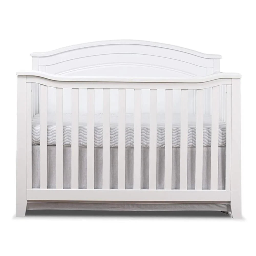 Sorelle Berkley Round Top 4-in-1 Convertible Crib – White, Converts to Toddler Bed, Daybed, and Full-Size Bed