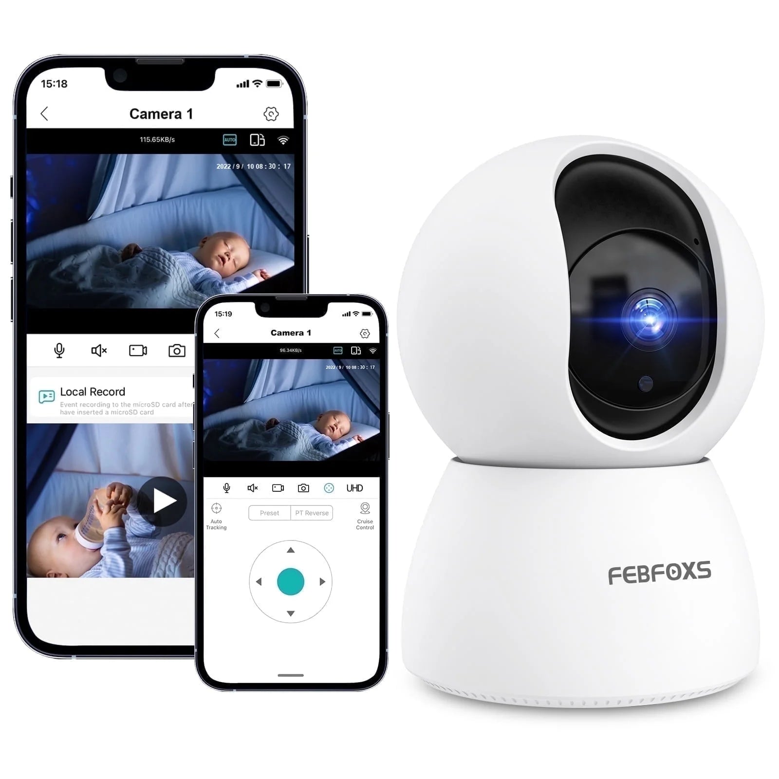 2K Baby Monitor Indoor Security Camera – HD Wi-Fi Baby Camera with Night Vision, Two-Way Audio, Motion Detection, and Remote Monitoring
