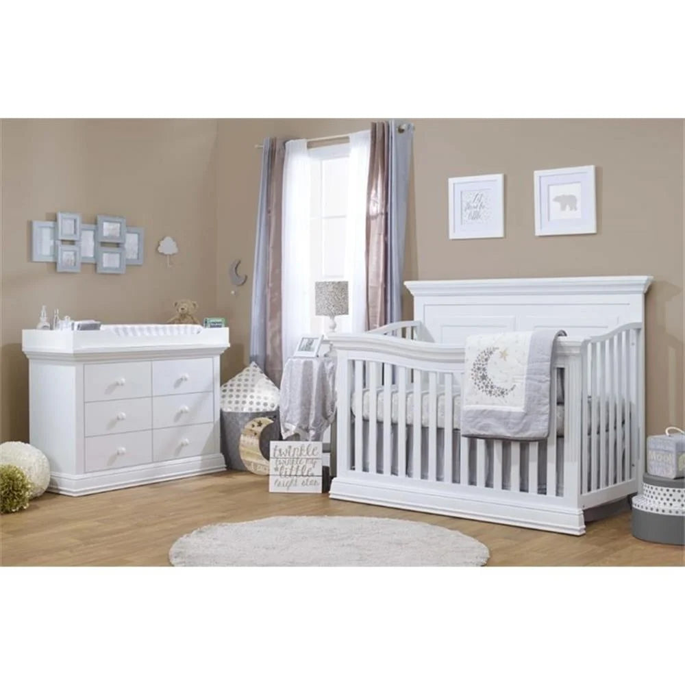 Sorelle Paxton 4-In-1 Convertible Crib – White, Converts to Toddler Bed, Daybed, and Full-Size Bed
