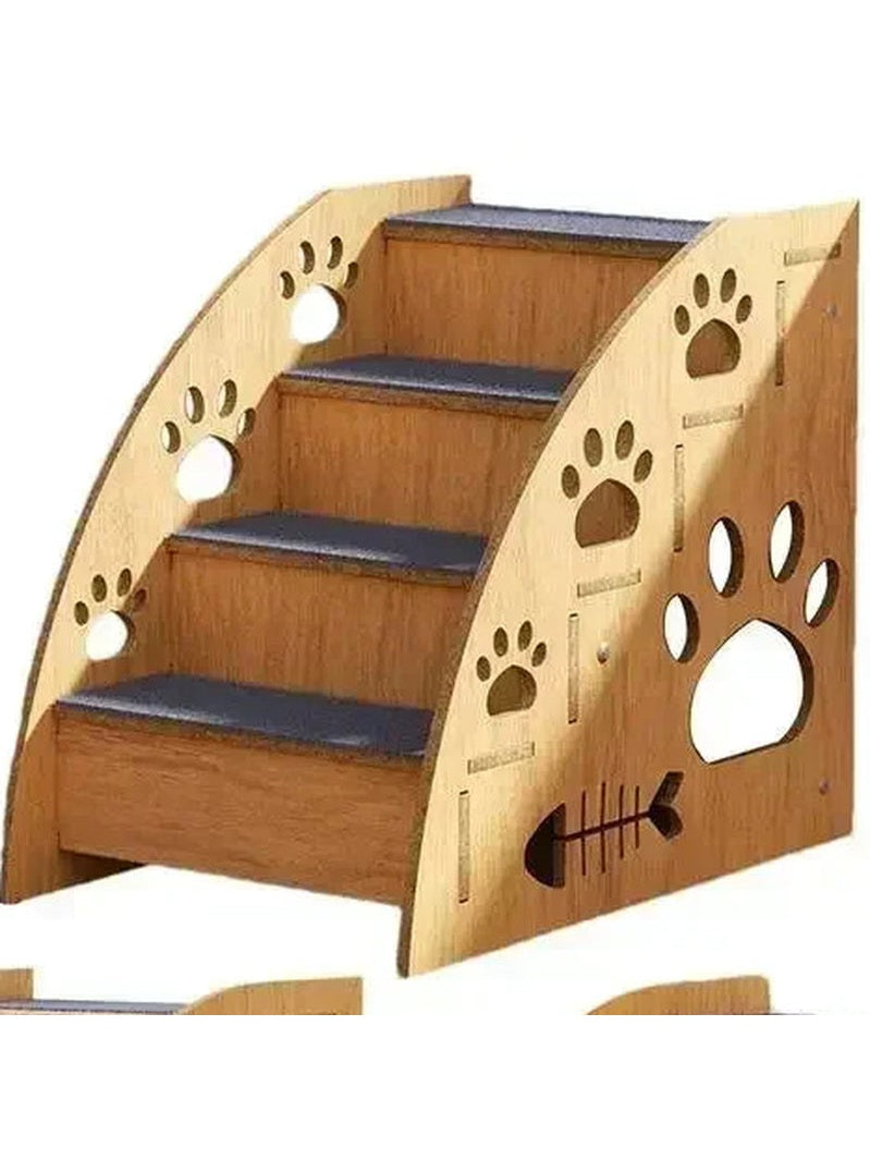 Pet Stairs for Bed – Non-Slip Wooden Dog Steps