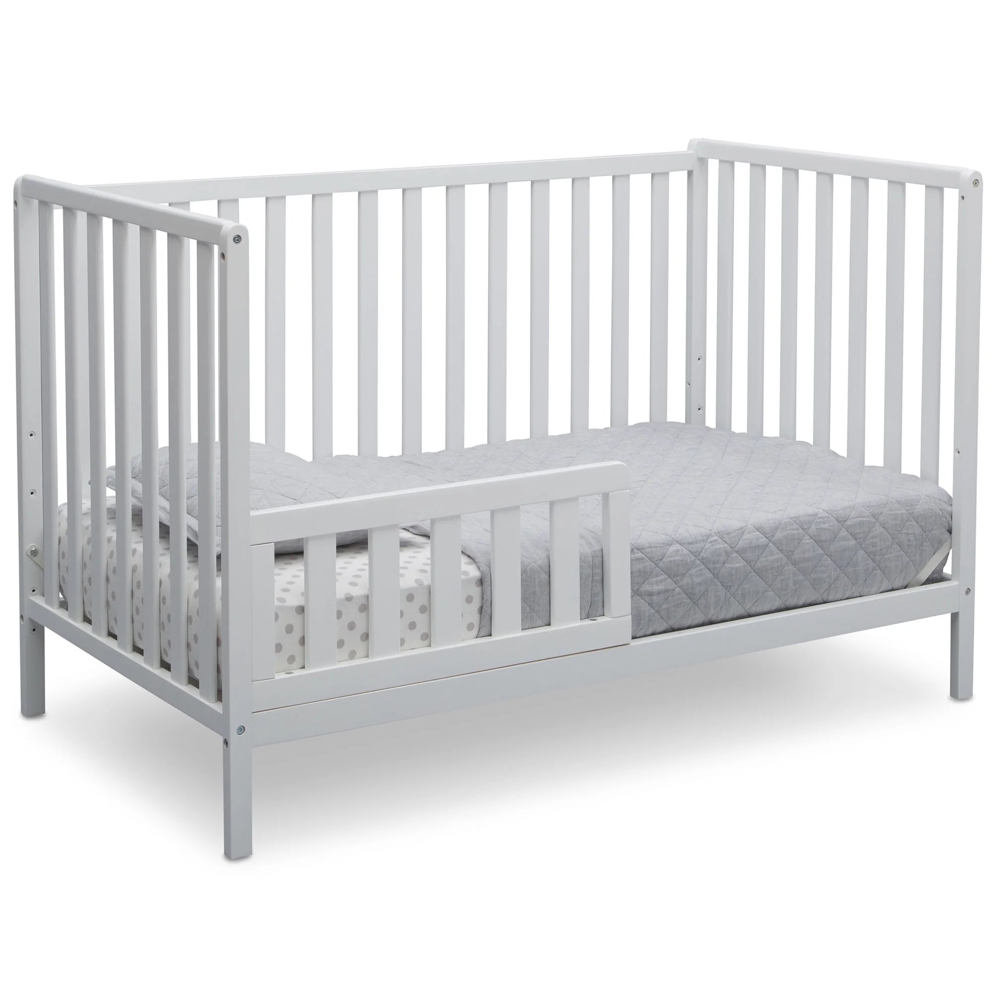 Heartland 4-In-1 Convertible Crib – Bianca White, GREENGUARD Gold Certified, Converts to Toddler Bed, Daybed, and Full-Size Bed