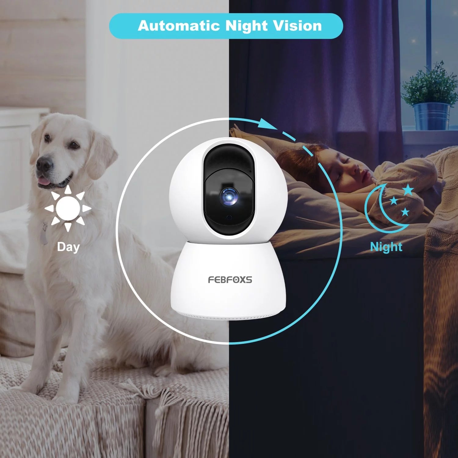 2K Baby Monitor Indoor Security Camera – HD Wi-Fi Baby Camera with Night Vision, Two-Way Audio, Motion Detection, and Remote Monitoring