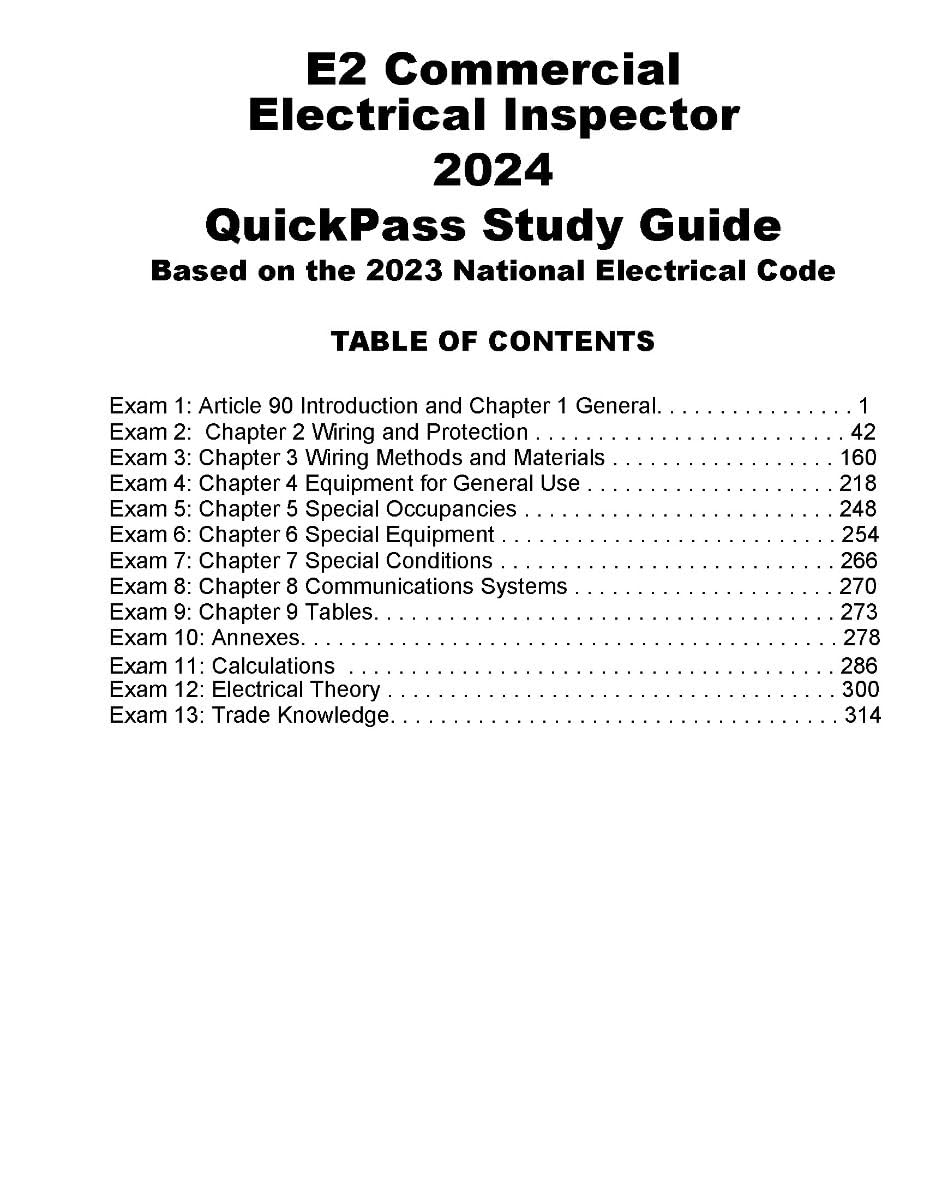 E2 Commercial Electrical Inspector Quickpass Study Guide Based on 2023 NFPA 70