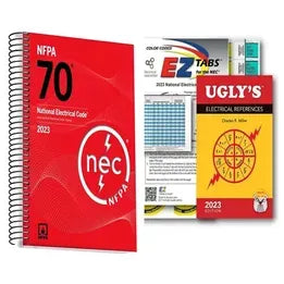 2023 NEC Code Book (Paperback) + Ugly’s Electrical Reference (Spiral w/ Tabs)