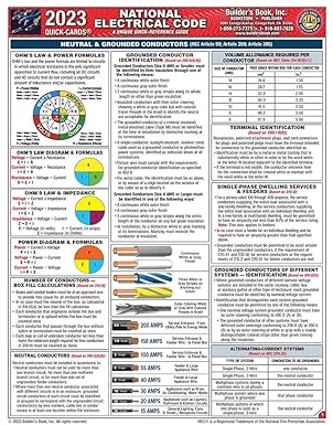 National Electrical Code Quick-Card Based On the 2023 NEC Pamphlet – November 1, 2022