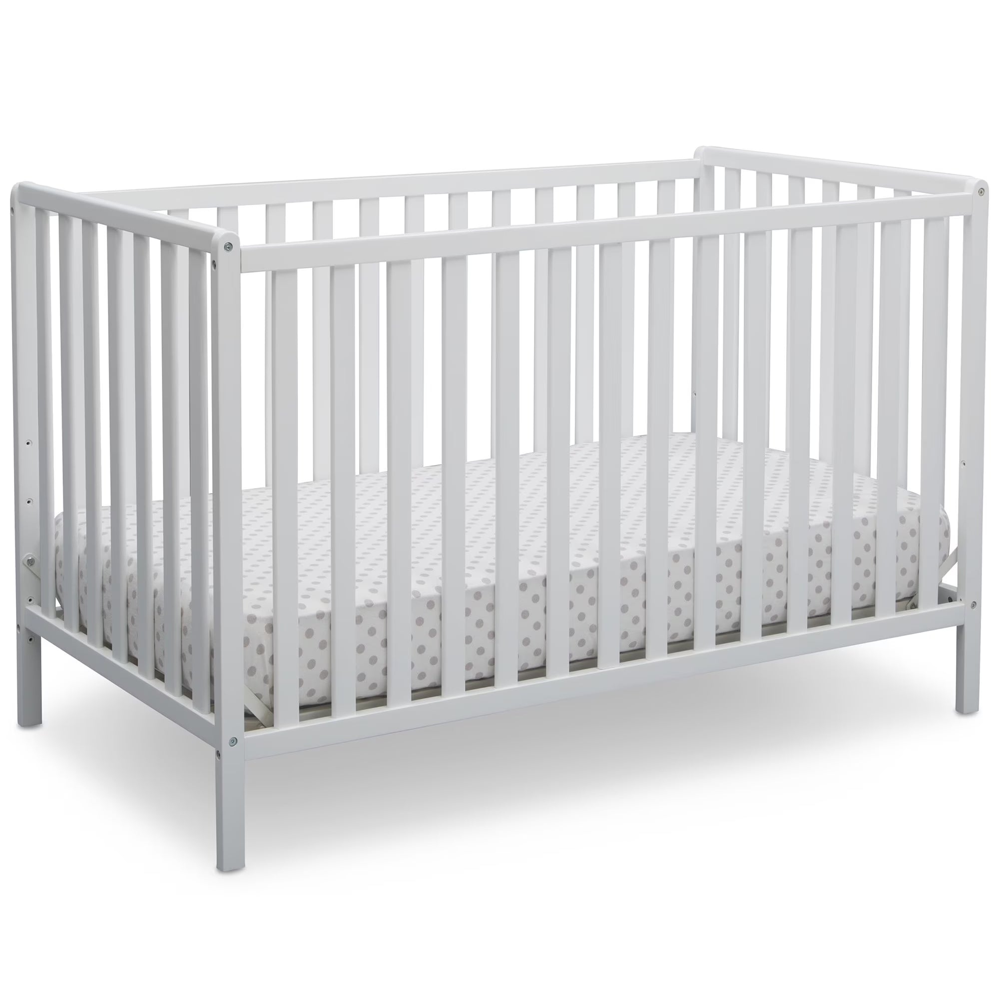 Heartland 4-In-1 Convertible Crib – Bianca White, GREENGUARD Gold Certified, Converts to Toddler Bed, Daybed, and Full-Size Bed
