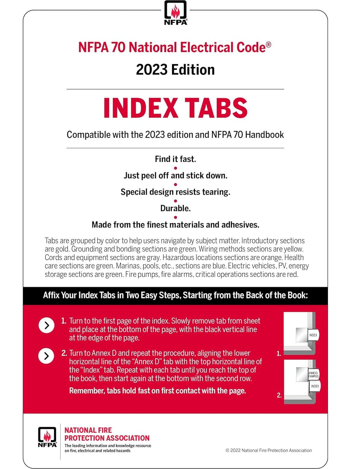 NFPA 70, National Electrical Code Handbook, 2023 Edition, with Tabs