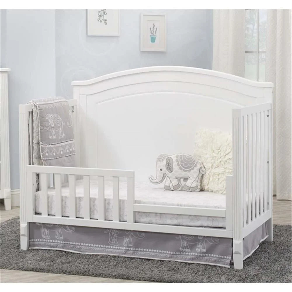 Sorelle Berkley Round Top 4-in-1 Convertible Crib – White, Converts to Toddler Bed, Daybed, and Full-Size Bed