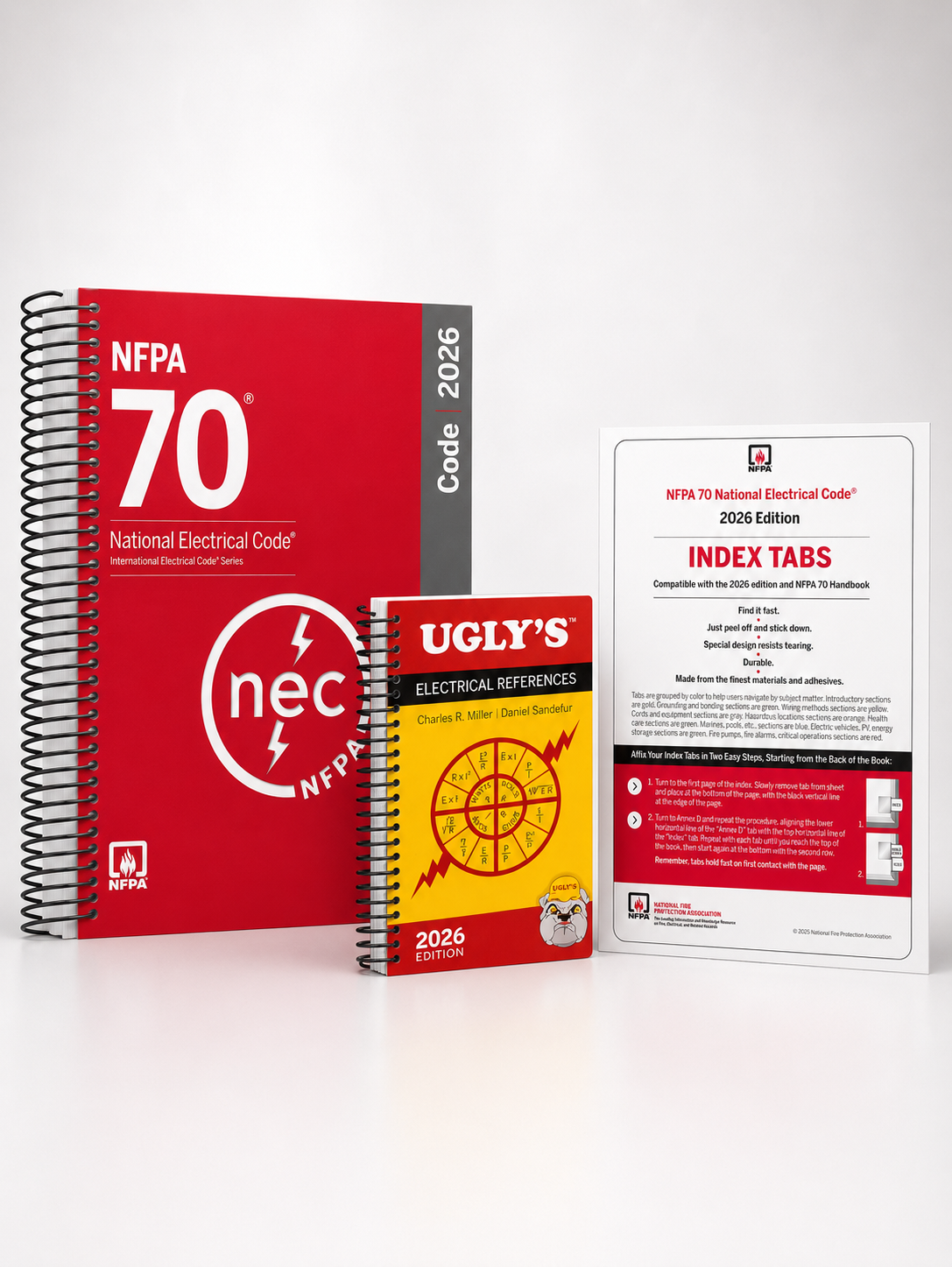 NFPA 70 NEC 2026 Spiral Code Book Combo with Ugly’s &amp; Index Tabs