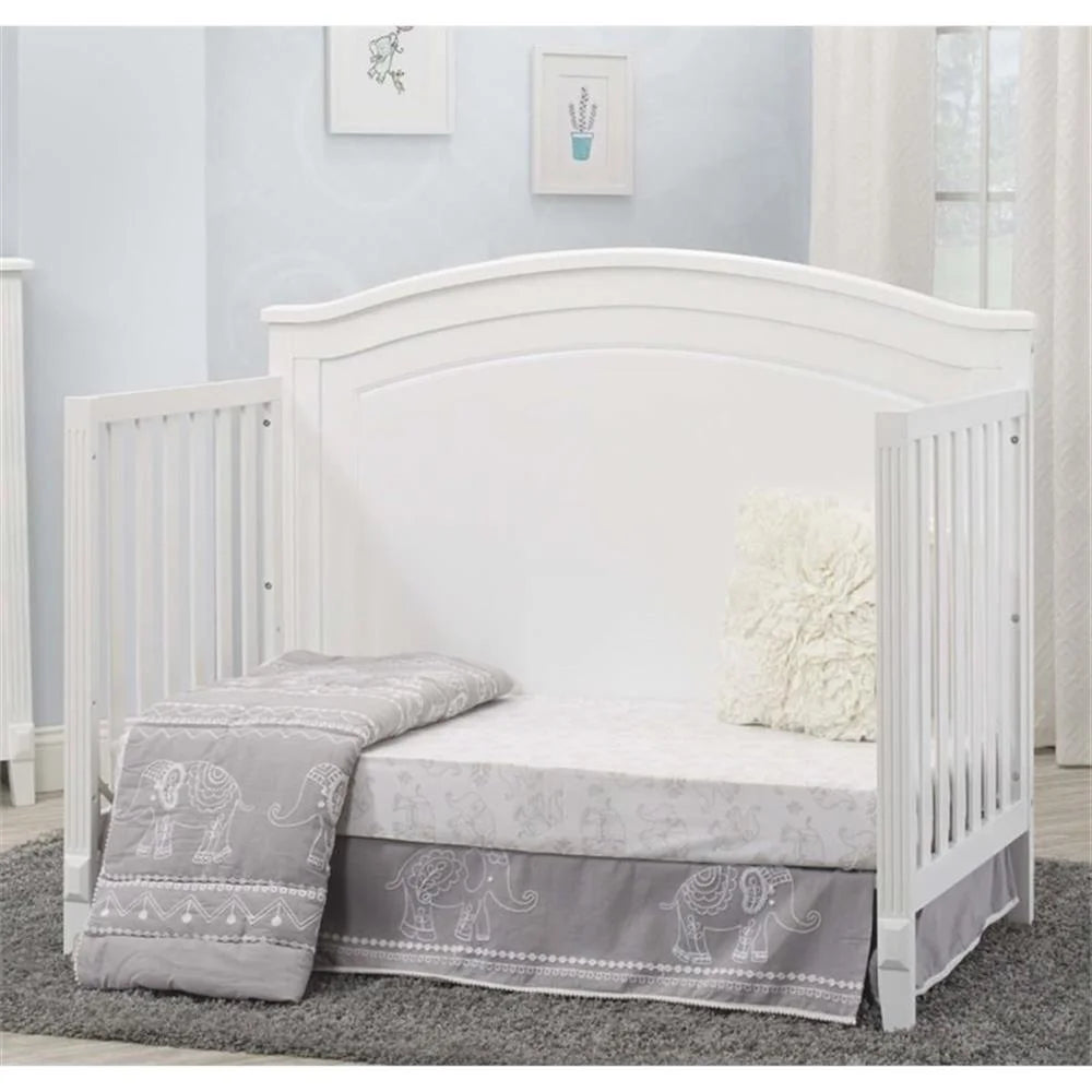 Sorelle Berkley Round Top 4-in-1 Convertible Crib – White, Converts to Toddler Bed, Daybed, and Full-Size Bed