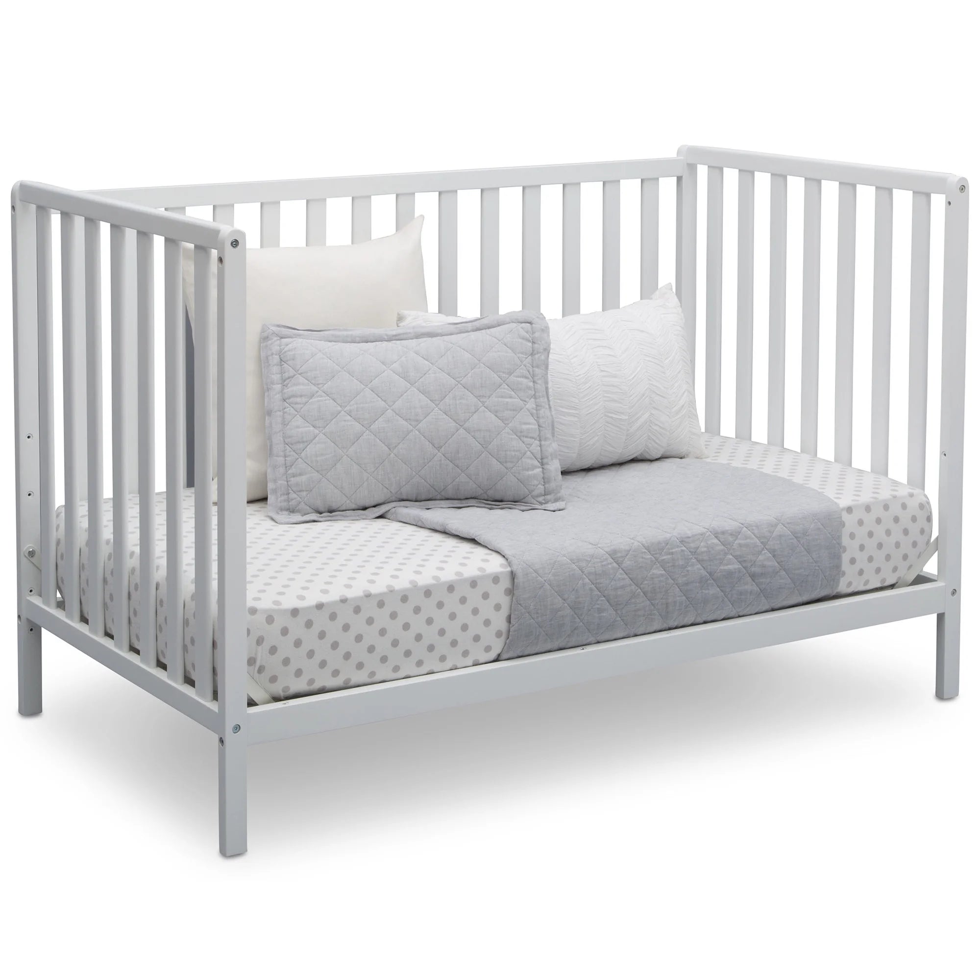 Heartland 4-In-1 Convertible Crib – Bianca White, GREENGUARD Gold Certified, Converts to Toddler Bed, Daybed, and Full-Size Bed