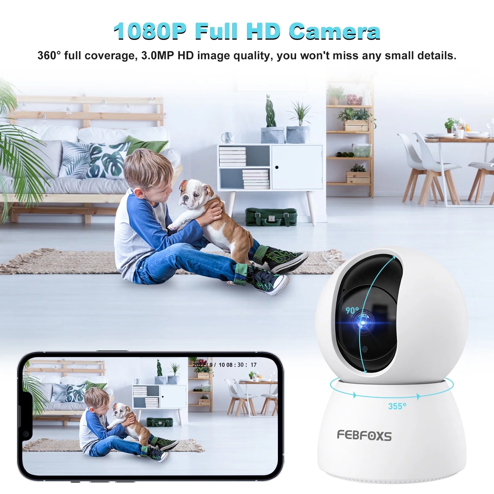 2K Baby Monitor Indoor Security Camera – HD Wi-Fi Baby Camera with Night Vision, Two-Way Audio, Motion Detection, and Remote Monitoring